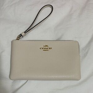 Coach Cream Wristlet Clutch